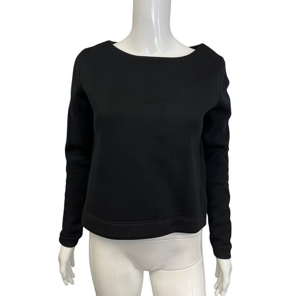 DOROTHEE SCHUMACHER Black 100% Modal Pullover Scuba Sweater Top 1 Size Small - Picture 1 of 5